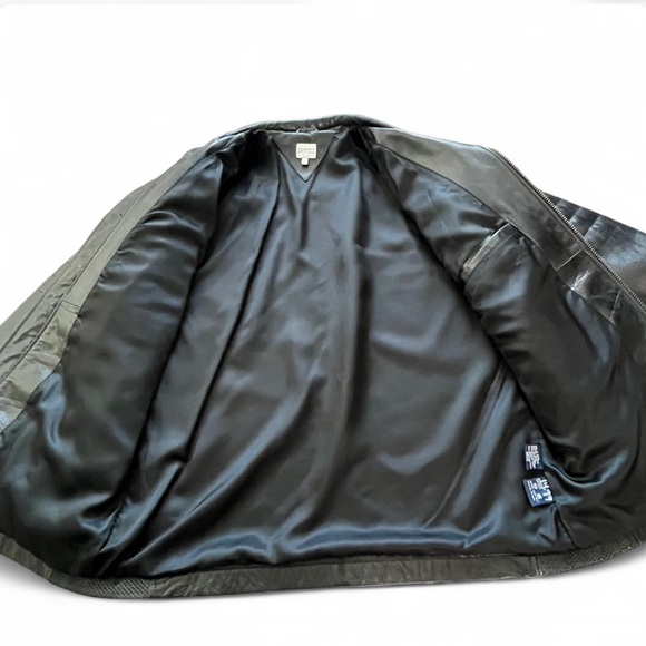 Tommy Hilfiger Men’s Black Leather Moto Jacket L | Genuine Leather Quilted Biker - Picture 4 of 10